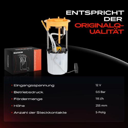 Frankberg 1x Kraftstoffpumpe für VW Golf VI Variant VII Audi A3 Limousine Sportback TT Seat Altea XL Skoda Bild Frankberg 1x Kraftstoffpumpe für VW Golf VI Variant VII Audi A3 Limousine Sportback TT Seat Altea XL Skoda