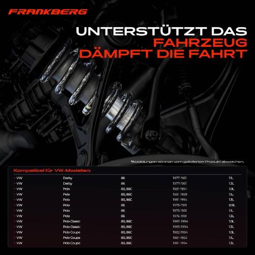 Frankberg 2x Fahrwerksfeder Vorderachse für VW Polo 80 86C 86 Classic 80 86C Derby 86 1975-1994 Bild Frankberg 2x Fahrwerksfeder Vorderachse für VW Polo 80 86C 86 Classic 80 86C Derby 86 1975-1994
