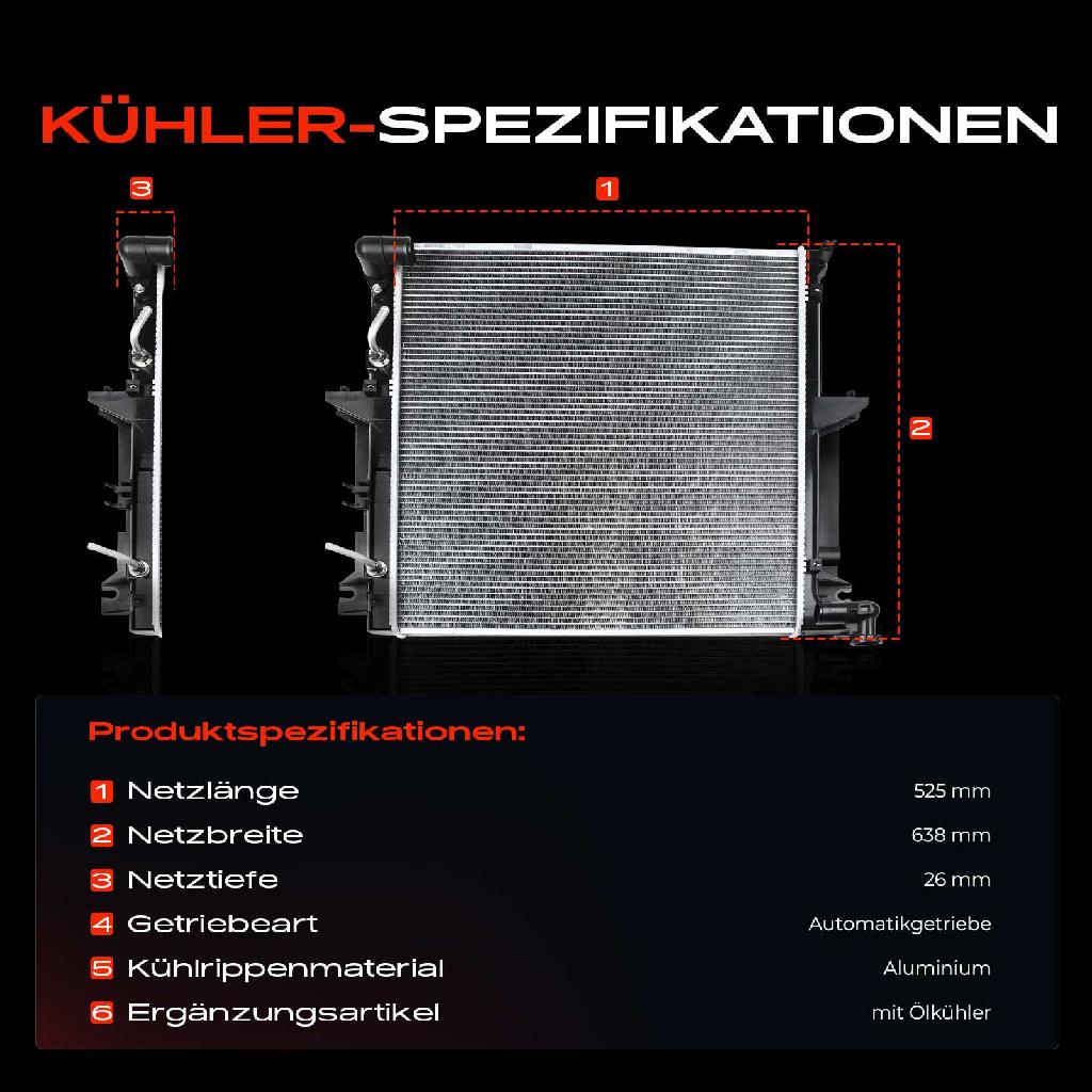 1x Kühler Wasserkühler Motorkühler für Mitsubishi L 200/Triton 2.5L 2005-2013