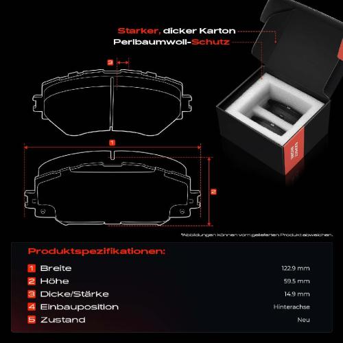 4x Bremsbeläge Hinterachse für Alfa Romeo Giulia Stelvio Maserati Ghibli III Levante SUV Quattroporte VI Bild 4x Bremsbeläge Hinterachse für Alfa Romeo Giulia Stelvio Maserati Ghibli III Levante SUV Quattroporte VI