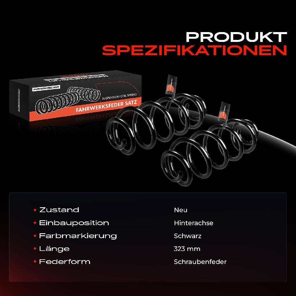 2x Fahrwerksfeder Hinterachse für Audi A4 8K5 B8 A5 8T3 1.8L 2.0L 2.7L 3.0L 3.2L 2007-2017