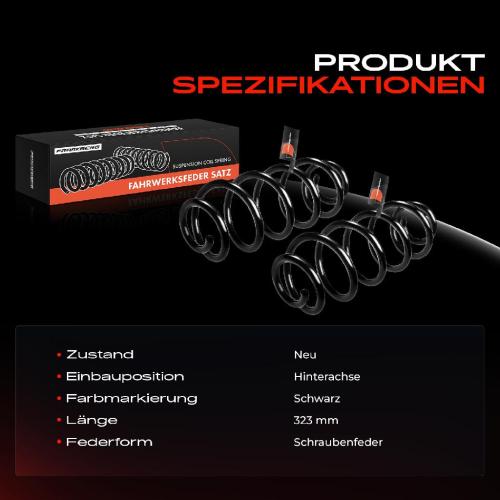 Frankberg 2x Fahrwerksfeder Hinterachse für Audi A4 8K5 B8 A5 8T3 1.8L 2.0L 2.7L 3.0L 3.2L 2007-2017 Bild Frankberg 2x Fahrwerksfeder Hinterachse für Audi A4 8K5 B8 A5 8T3 1.8L 2.0L 2.7L 3.0L 3.2L 2007-2017