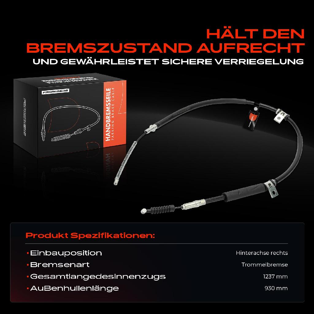 1x Seilzug Feststellbremse Hinterachse rechts für Hyundai Trajet FO 2000-2004 2.0L 2.7L