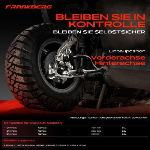 Frankberg 4x Koppelstange Vorderachse für Chevrolet Camaro Camaro Convertible 3.6L 6.2L 2009-2011 Bild Frankberg 4x Koppelstange Vorderachse für Chevrolet Camaro Camaro Convertible 3.6L 6.2L 2009-2011