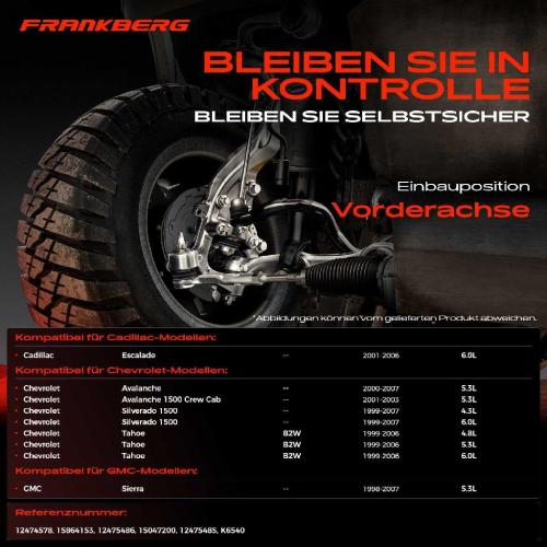 2x Traggelenk Vorderachse für Cadillac Escalade Chevrolet Avalanche 1500 Crew Cab Pick-up Silverado Tahoe Bild 2x Traggelenk Vorderachse für Cadillac Escalade Chevrolet Avalanche 1500 Crew Cab Pick-up Silverado Tahoe