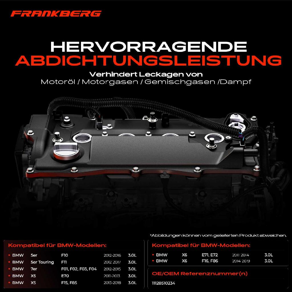 1x Ventildeckel Zylinderkopfhaube für BMW 5er F10 F11 7er E70 X5 X6 3.0L 2010-2019