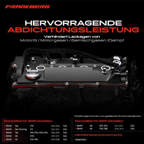 1x Ventildeckel Zylinderkopfhaube für BMW 5er F10 F11 7er E70 X5 X6 3.0L 2010-2019 Bild 1x Ventildeckel Zylinderkopfhaube für BMW 5er F10 F11 7er E70 X5 X6 3.0L 2010-2019