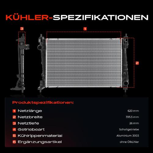 Frankberg 1x Kühler Wasserkühler Motorkühler für Opel Corsa D Kasten/Schrägheck S07 1.4L Bild Frankberg 1x Kühler Wasserkühler Motorkühler für Opel Corsa D Kasten/Schrägheck S07 1.4L