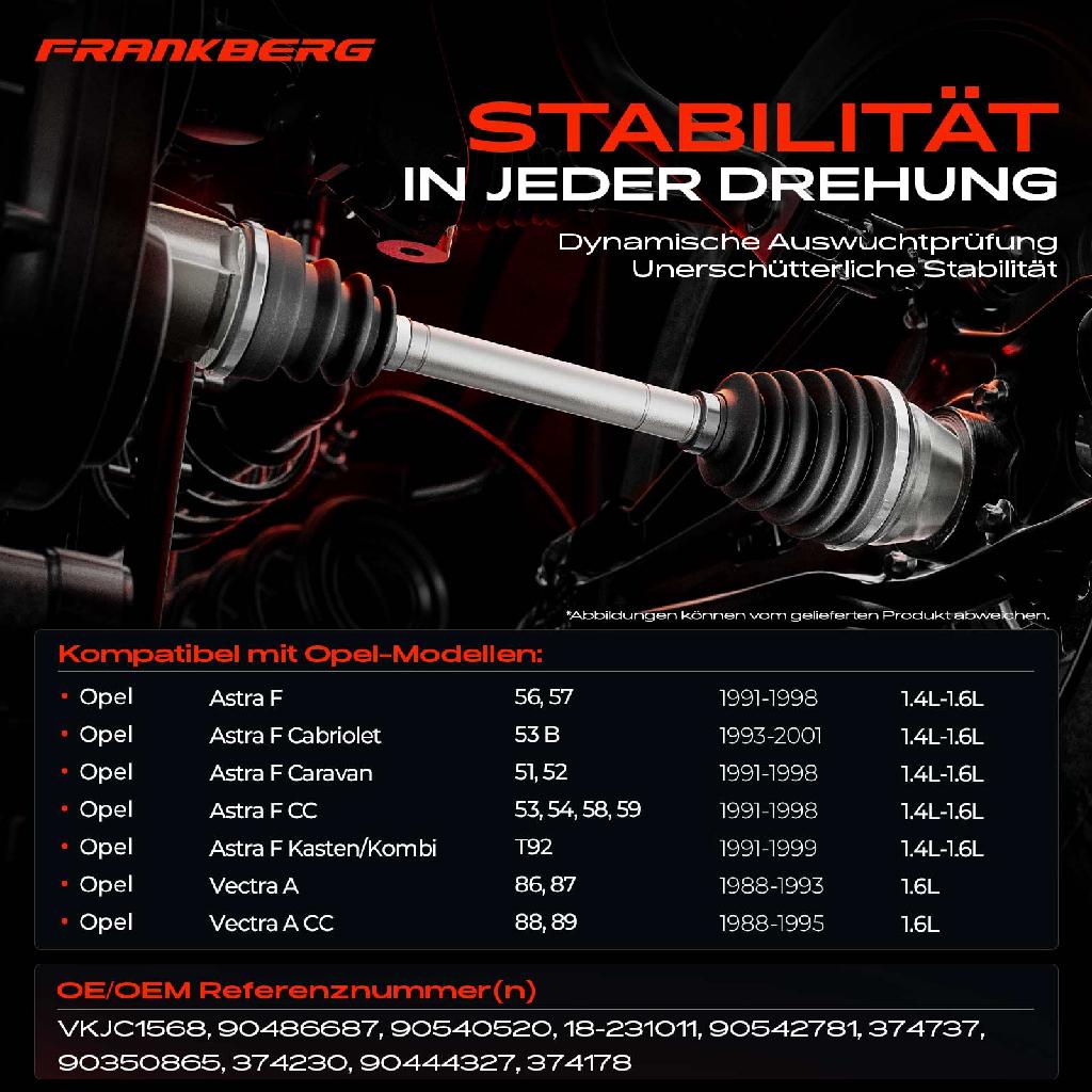 1x Antriebswelle Vorderachse Links für Opel Astra F Vectra A 1.4L-1.6L 1988-2001