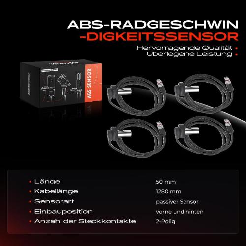 4x ABS Sensor vorne und hinten für Iveco Daily IV Daily IV Bus Daily IV Kasten Daily V Kasten 2006-2011 Bild 4x ABS Sensor vorne und hinten für Iveco Daily IV Daily IV Bus Daily IV Kasten Daily V Kasten 2006-2011