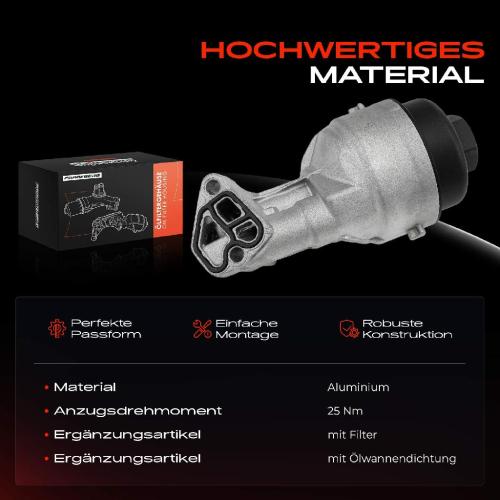1x Ölfiltergehäuse für VW Polo 6R1 6C1 9A Seat Ibiza III Skoda Fabia II Bild 1x Ölfiltergehäuse für VW Polo 6R1 6C1 9A Seat Ibiza III Skoda Fabia II