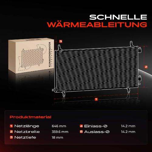 Frankberg 1x Kondensator Klimaanlage für Ford Focus Turnier DAW DBW DFW DNW 1.4L 1.6L 1.8L Bild Frankberg 1x Kondensator Klimaanlage für Ford Focus Turnier DAW DBW DFW DNW 1.4L 1.6L 1.8L