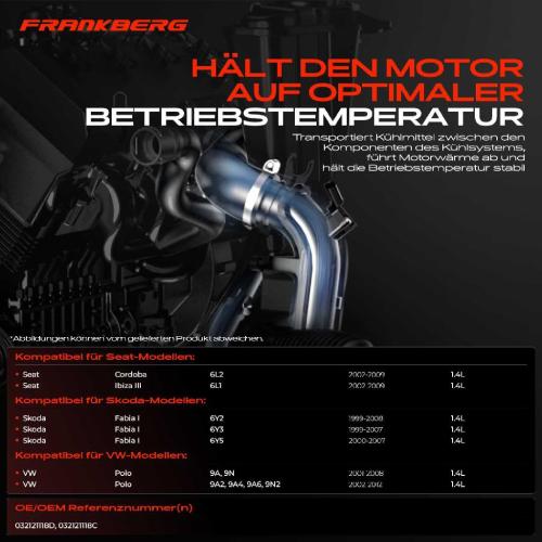 1x Kühlmittelflansch Wasserauslass für VW Polo Skoda Fabia I Seat Cordoba Ibiza 3 Bild 1x Kühlmittelflansch Wasserauslass für VW Polo Skoda Fabia I Seat Cordoba Ibiza 3