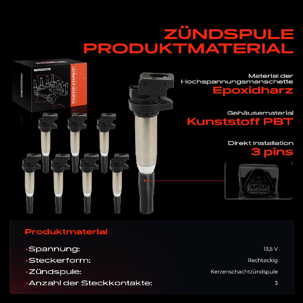 8x Zündmodul Zündspule für BMW F10 F90 G30 F07 F11 F06 F12 F13 F01 F02 F03 F04 G11 G12 F93 G16