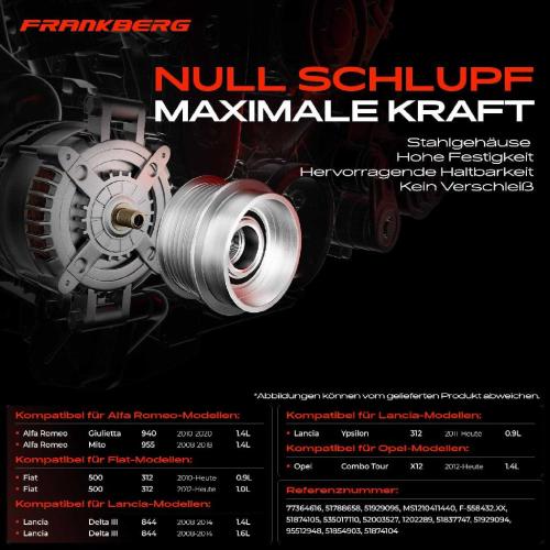 1x Generatorfreilauf Lichtmaschine für Alfa Romeo Opel Combo Fiat 500 Jeep Lancia Bild 1x Generatorfreilauf Lichtmaschine für Alfa Romeo Opel Combo Fiat 500 Jeep Lancia