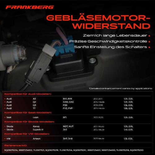 1x Widerstand Vorwiderstand Gebläsemotor für VW Golf Crafter Audi A1 A3 8V Q2 Q3 TT Bild 1x Widerstand Vorwiderstand Gebläsemotor für VW Golf Crafter Audi A1 A3 8V Q2 Q3 TT