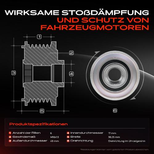 1x Generatorfreilauf Lichtmaschine für BMW 3er E46 E90 E91 5er E60 E61 6er 7er Z4 Bild 1x Generatorfreilauf Lichtmaschine für BMW 3er E46 E90 E91 5er E60 E61 6er 7er Z4
