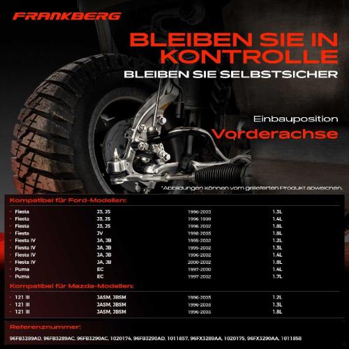 2x Spurstangenkopf Vorderachse für Ford Fiesta IV Kasten Puma Mazda 121 III 1.2L 1.3L 1.4L 1.8L 1.7L 1995-2003 Bild 2x Spurstangenkopf Vorderachse für Ford Fiesta IV Kasten Puma Mazda 121 III 1.2L 1.3L 1.4L 1.8L 1.7L 1995-2003