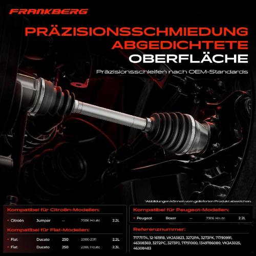 Frankberg 1x Antriebswelle Gelenksatz Vorderachse für Citroën Jumper Fiat Ducato 250 Citroën Jumper Bild Frankberg 1x Antriebswelle Gelenksatz Vorderachse für Citroën Jumper Fiat Ducato 250 Citroën Jumper