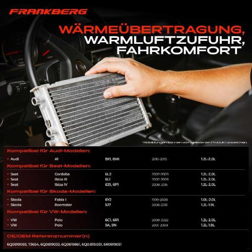 1x Wärmetauscher Innenraumheizung für VW Polo 9N Audi A1 Seat Ibiza Skoda Fabia Bild 1x Wärmetauscher Innenraumheizung für VW Polo 9N Audi A1 Seat Ibiza Skoda Fabia