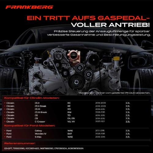 Frankberg 1x Drosselklappe Drosselklappenstutzen für Citroën C5 Peugeot 407 Ford Jaguar 2.2L Bild Frankberg 1x Drosselklappe Drosselklappenstutzen für Citroën C5 Peugeot 407 Ford Jaguar 2.2L