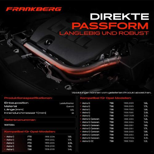 Frankberg 1x Kühlerschlauch Turboschlauch für Opel Astra G Cabriolet Caravan CC Coupe Kasten/Kombi Klasseic Stufenheck Bild Frankberg 1x Kühlerschlauch Turboschlauch für Opel Astra G Cabriolet Caravan CC Coupe Kasten/Kombi Klasseic Stufenheck