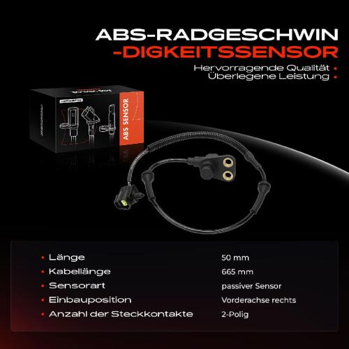 1x ABS Sensor Vorderachse rechts für Chevrolet Matiz M200 M250 Spark 0.8L 1.0L Bj ab 2005 Bild 1x ABS Sensor Vorderachse rechts für Chevrolet Matiz M200 M250 Spark 0.8L 1.0L Bj ab 2005