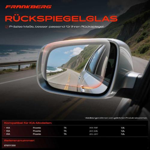 1x Spiegelglas Außenspiegel links für KIA Picanto TA 1.0L 2011-2017 Bild 1x Spiegelglas Außenspiegel links für KIA Picanto TA 1.0L 2011-2017