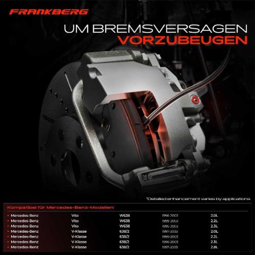 Frankberg 2x Warnkontakt Bremsbelagverschleiß Hinterachse für Mercedes-Benz Vito Bus Kasten W638 Bild Frankberg 2x Warnkontakt Bremsbelagverschleiß Hinterachse für Mercedes-Benz Vito Bus Kasten W638