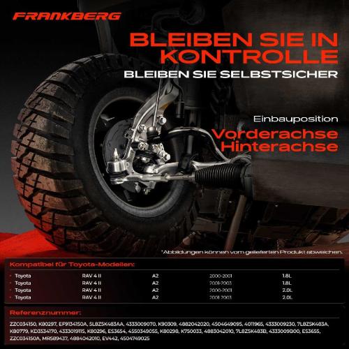 Frankberg 1x Querlenker Satz Vorderachse für Toyota RAV 4 II A2 1.8L 2.0L 2000-2003 Bild Frankberg 1x Querlenker Satz Vorderachse für Toyota RAV 4 II A2 1.8L 2.0L 2000-2003