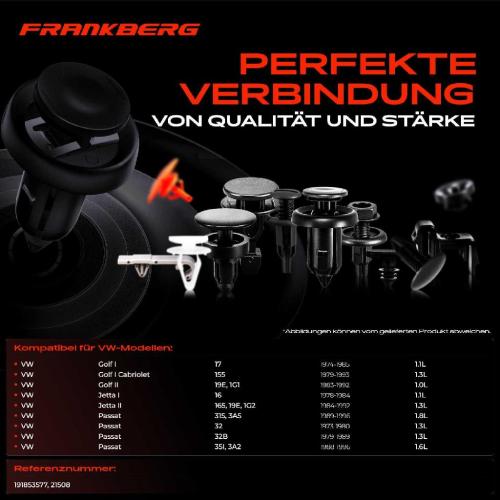 Frankberg 20x Befestigungsclips Stoßstange Türverkleidung für VW Golf I II Passat Variant Jetta I II Bild Frankberg 20x Befestigungsclips Stoßstange Türverkleidung für VW Golf I II Passat Variant Jetta I II