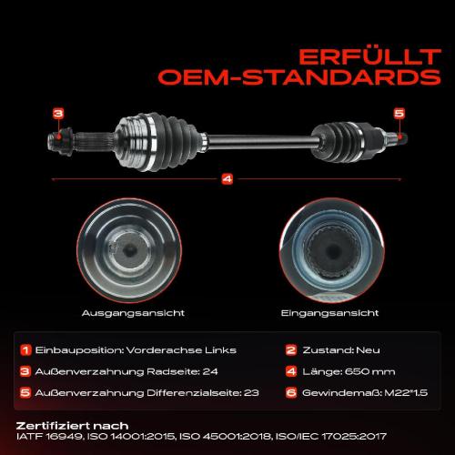 Frankberg 1x Antriebswelle Vorderachse Links für Citroën C1 II Peugeot 107 108 Toyota Aygo Bj ab 2005 Bild Frankberg 1x Antriebswelle Vorderachse Links für Citroën C1 II Peugeot 107 108 Toyota Aygo Bj ab 2005