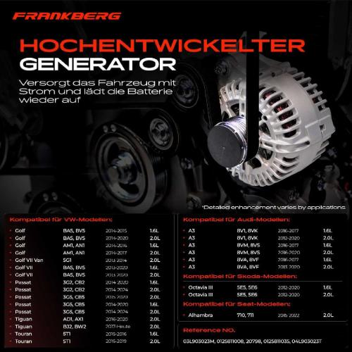 1x Lichtmaschine Generator für VW Golf Audi A3 8V Skoda Octavia 3 Superb Bild 1x Lichtmaschine Generator für VW Golf Audi A3 8V Skoda Octavia 3 Superb