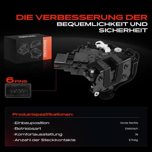 1x Türschloss Vorne Rechts für Volvo C30 C70 II Cabriolet S40 S80 V50 V70 III XC60 I Van XC70 Bild 1x Türschloss Vorne Rechts für Volvo C30 C70 II Cabriolet S40 S80 V50 V70 III XC60 I Van XC70