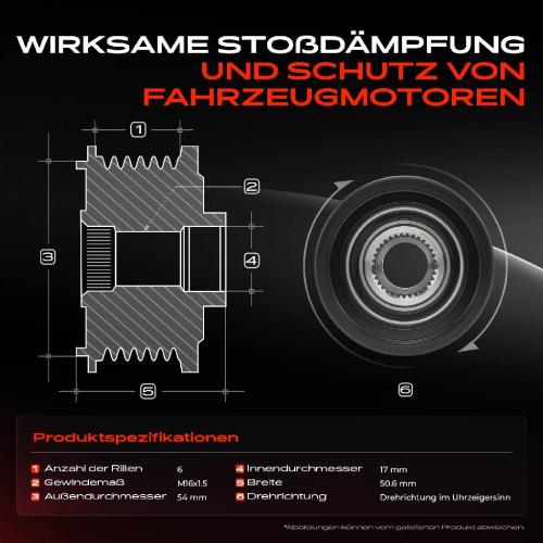 1x Generatorfreilauf Lichtmaschine für Alfa Romeo Mito 955 Fiat Punto Evo Bild 1x Generatorfreilauf Lichtmaschine für Alfa Romeo Mito 955 Fiat Punto Evo
