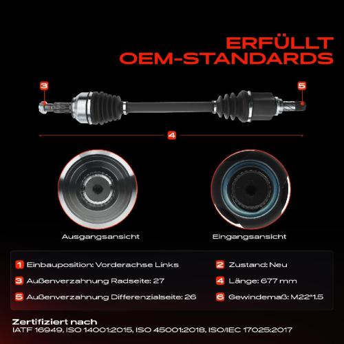 Frankberg 1x Antriebswelle Vorderachse Links für Renault Grand Kangoo Be Bop KW0/1 FW0/1 Bj ab 2008 Bild Frankberg 1x Antriebswelle Vorderachse Links für Renault Grand Kangoo Be Bop KW0/1 FW0/1 Bj ab 2008