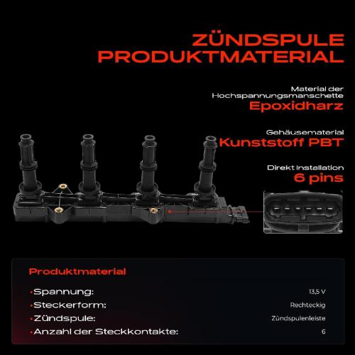 1x Zündspule Zündkerze für Alfa Romeo 159 Sportwagon Brera Spider Opel Signum Vectra C Caravan Bild 1x Zündspule Zündkerze für Alfa Romeo 159 Sportwagon Brera Spider Opel Signum Vectra C Caravan