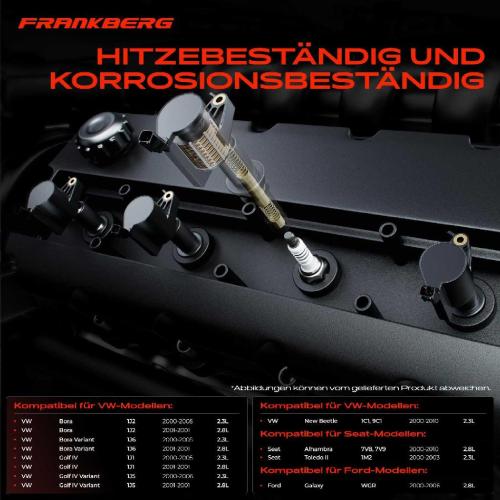 Frankberg 6x Zündmodul Zündspule für VW Bora Variant Golf IV New Beetle Sharan Ford Galaxy Seat Alhambra Toledo II Bild Frankberg 6x Zündmodul Zündspule für VW Bora Variant Golf IV New Beetle Sharan Ford Galaxy Seat Alhambra Toledo II