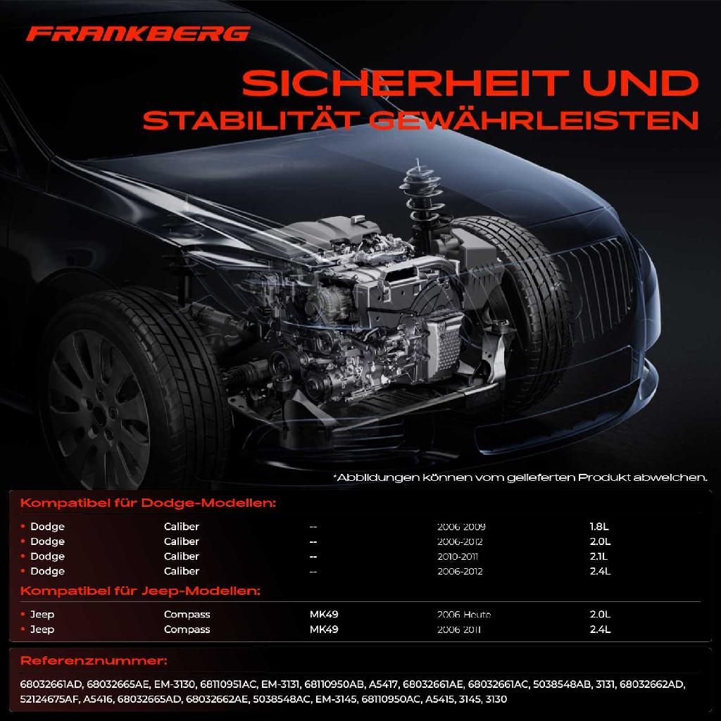 3x Motorlager Rechts für Dodge Caliber Jeep Compass MK49 Bj ab 2006