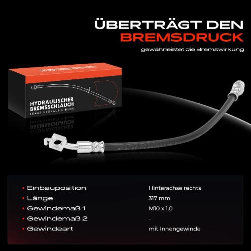 Frankberg 1x Bremsschlauch Bremsschläuche Hinterachse Rechts für Ford S-Max Volvo S60-S80 V60-V80 Bild Frankberg 1x Bremsschlauch Bremsschläuche Hinterachse Rechts für Ford S-Max Volvo S60-S80 V60-V80
