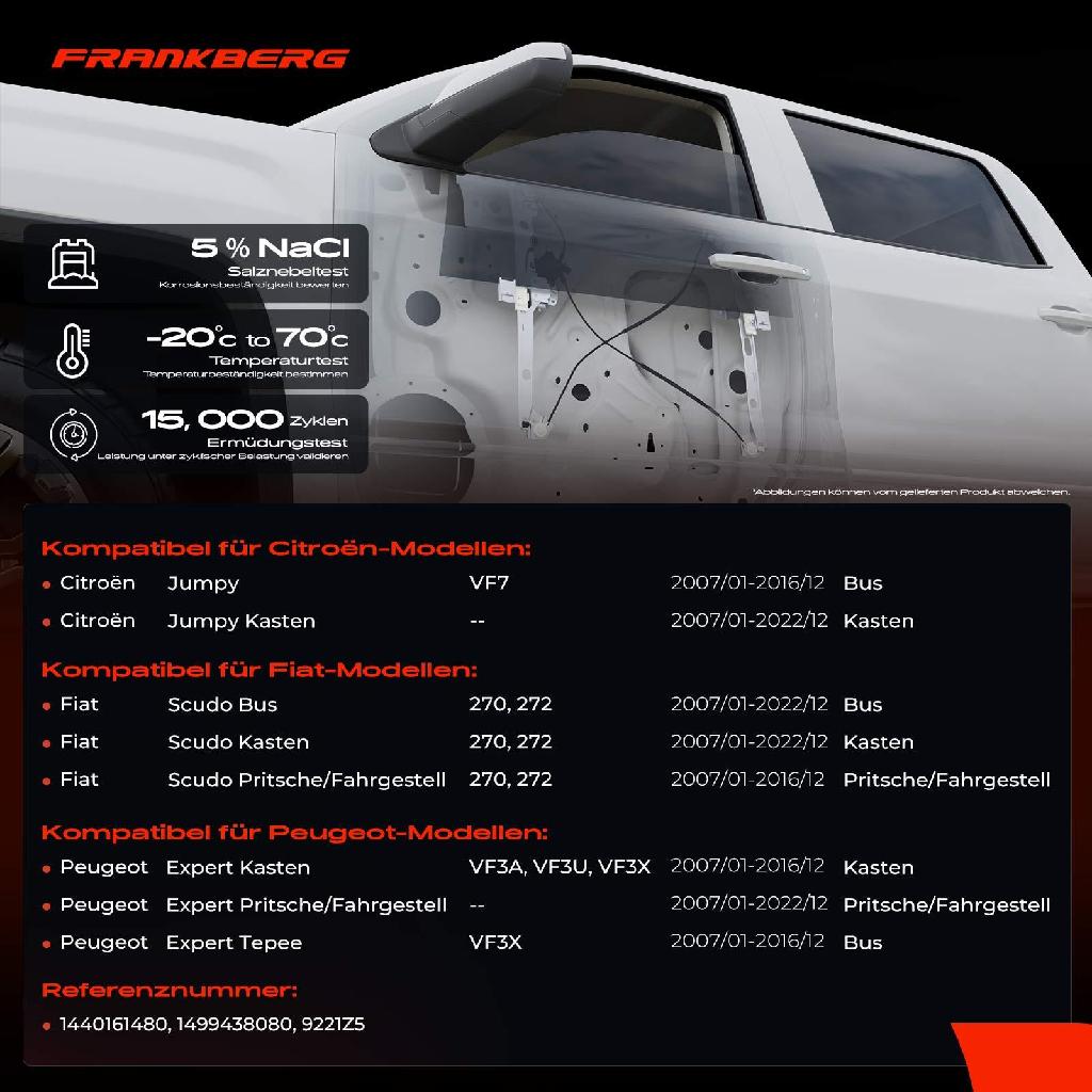 1x Fensterheber Vorne Rechts für Citroën Jumpy Fiat Scudo Peugeot 07-16