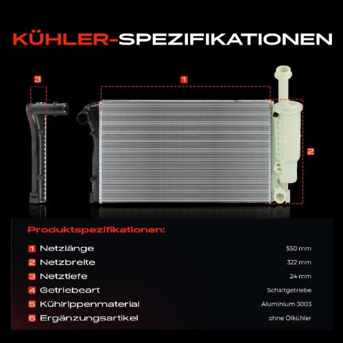 1x Kühler Wasserkühler Motorkühler für Fiat Panda Kasten/Schrägheck 169 1.2L 1.4L Bild 1x Kühler Wasserkühler Motorkühler für Fiat Panda Kasten/Schrägheck 169 1.2L 1.4L