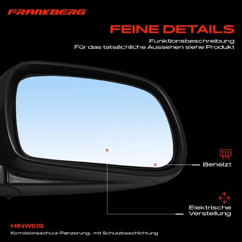 Frankberg 1x Außenspiegel Rechts für Citroën Xsara Break Coupe N1 N2 N0 1997-2005 Bild Frankberg 1x Außenspiegel Rechts für Citroën Xsara Break Coupe N1 N2 N0 1997-2005