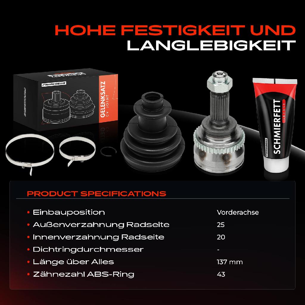 1x Antriebswelle Gelenksatz Vorderachse für Suzuki Ignis I FH II MH 2000-2011