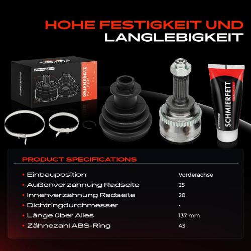 1x Antriebswelle Gelenksatz Vorderachse für Suzuki Ignis I FH II MH 2000-2011 Bild 1x Antriebswelle Gelenksatz Vorderachse für Suzuki Ignis I FH II MH 2000-2011