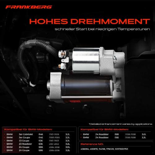 1x Anlasser Starter für BMW 3er Cabriolet E46 3er Coupe Z3 Coupe E36 Z3 Roadster Z4 Coupe E86 Z4 Roadster E85 Bild 1x Anlasser Starter für BMW 3er Cabriolet E46 3er Coupe Z3 Coupe E36 Z3 Roadster Z4 Coupe E86 Z4 Roadster E85
