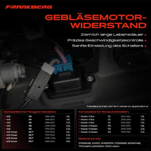 1x Widerstand Vorwiderstand Gebläsemotor für Peugeot 406 Break 8B Renault JD Bild 1x Widerstand Vorwiderstand Gebläsemotor für Peugeot 406 Break 8B Renault JD