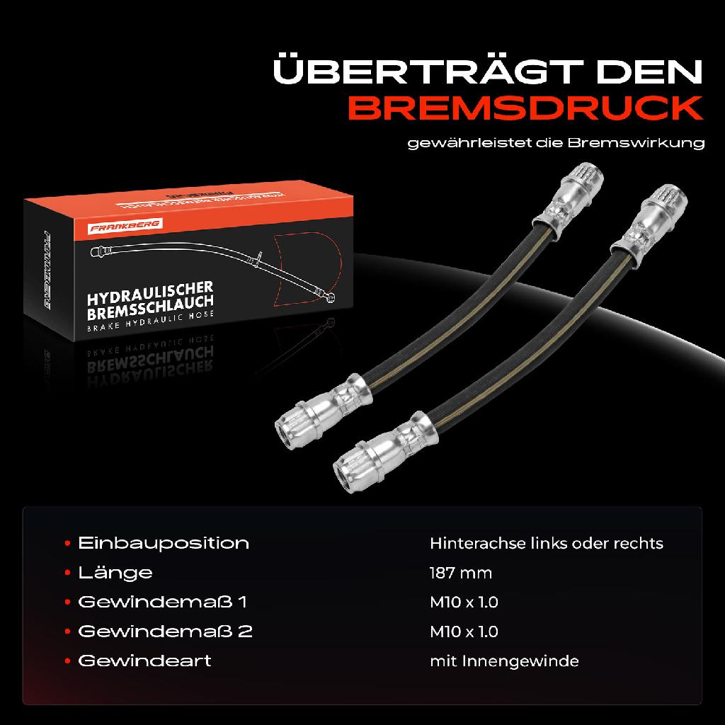 2x Bremsschlauch Bremsschläuche Hinterachse Links oder Rechts für Renault Clio I II Thalia Twingo Wind