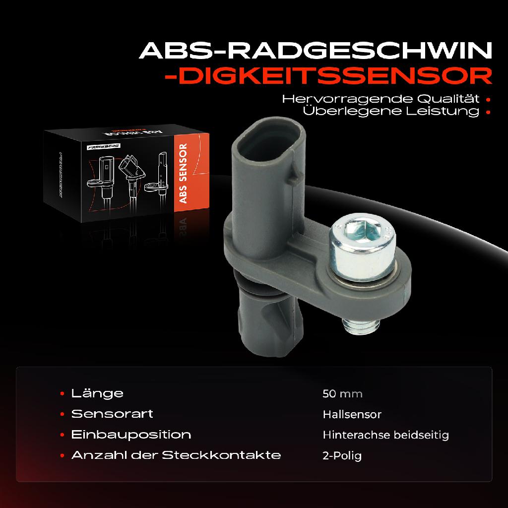 1x ABS Sensor Hinterachse beidseitig für Citroën Berlingo C4 Grand Picasso II III Van Spacetourer X