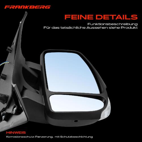 Frankberg 1x Außenspiegel Rechts für Nissan NV400 X62B Opel Movano X62 Renault Master Bj ab 2010 Bild Frankberg 1x Außenspiegel Rechts für Nissan NV400 X62B Opel Movano X62 Renault Master Bj ab 2010